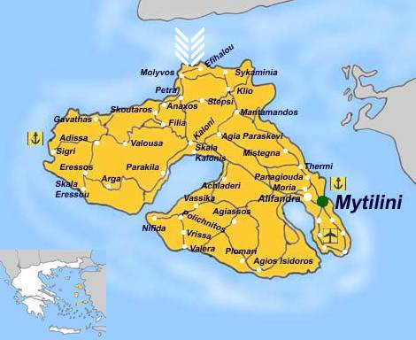 Map of Lesvos island